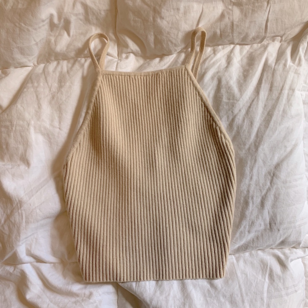 Knit cropped tank top